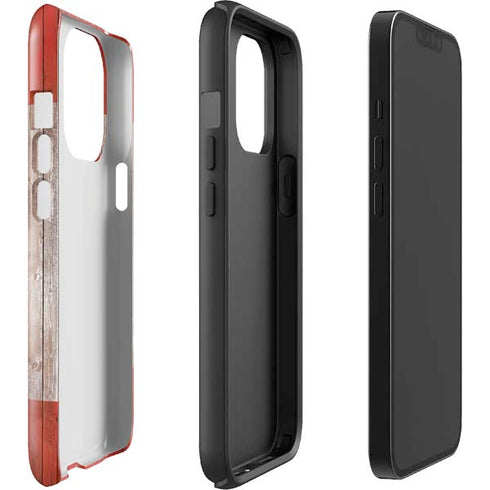 Canadian Flag Dark Wood iPhone 14 Pro Impact Case